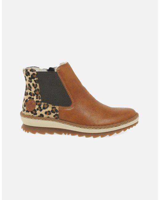 Rieker Brown Weave Chelsea Boots