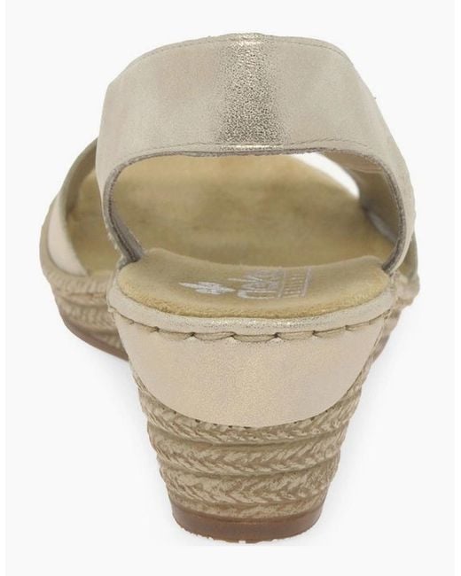 Rieker White Alula Wedge Heel Sandals
