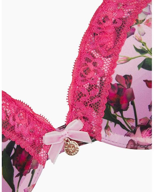 Ted Baker Pink Push Up Floral Balconette Bra