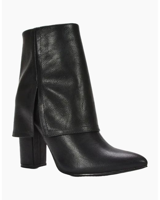 XY London Black Ladies Ayla Folded Collar Chelsea Boots