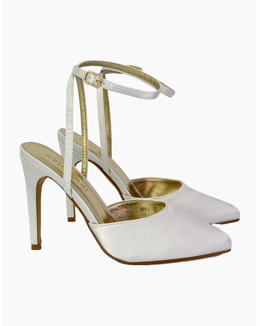 XY London White Ladies Liliane Pointed Stiletto Heel High Heels