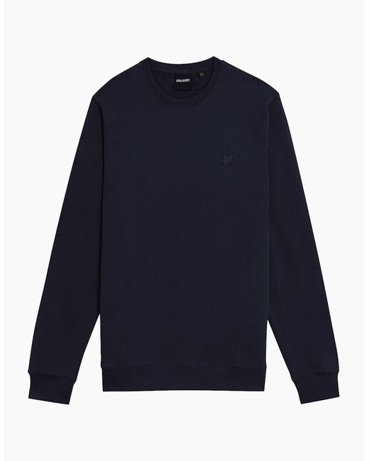 Lyle & Scott Blue Lyle & Scott Tonal Superfine Crew Neck Sweat for men