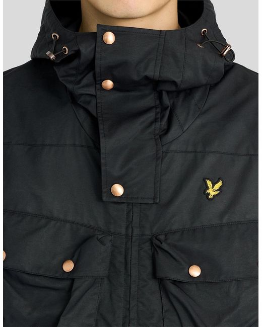 Lyle & Scott Gray Waxed Guard Parka for men