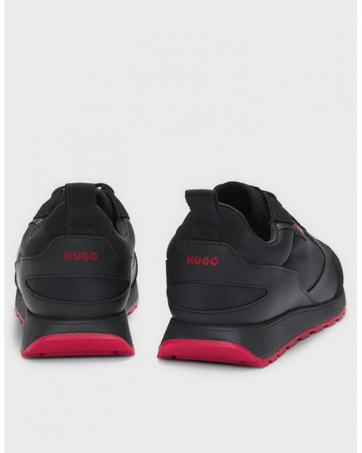 Boss Black Hugo Icelin Runn Mixed-Material Trainers With Branded Accents for men