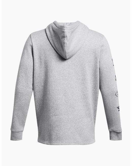 Under Armour Gray Ess Fleece Nov Hoody for men