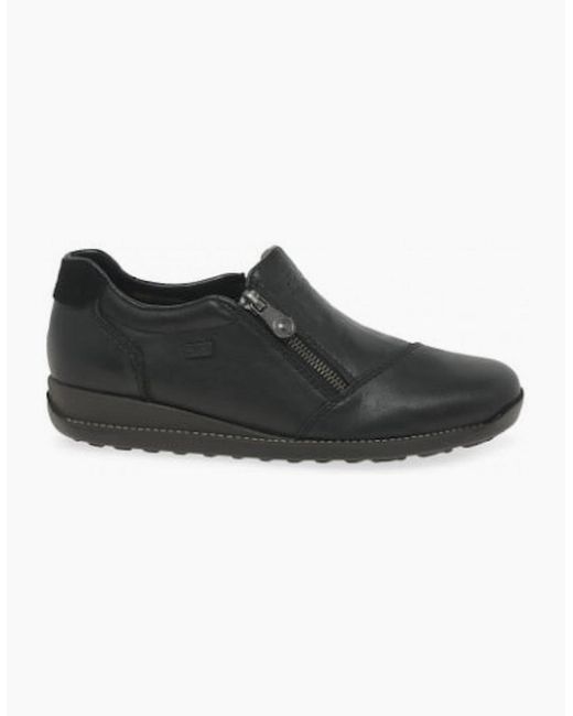 Rieker Black Shoes 44287-00 Slip On Waterproof Shoe