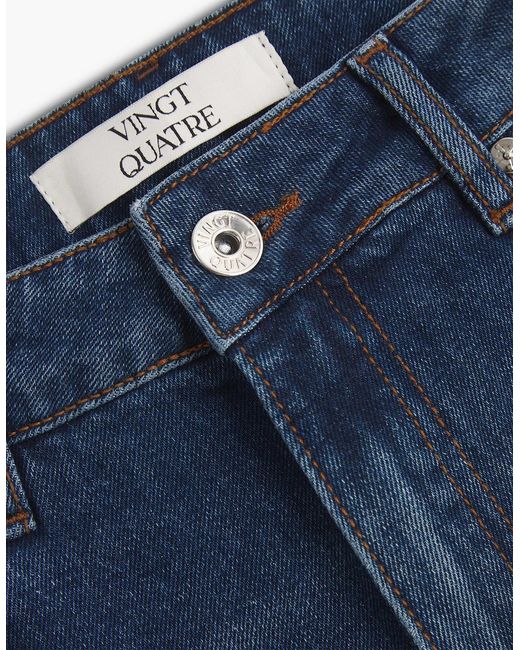 Vingt Quatre Denim Blue Vingt Quatre Taper Fit Mid Jeans for men