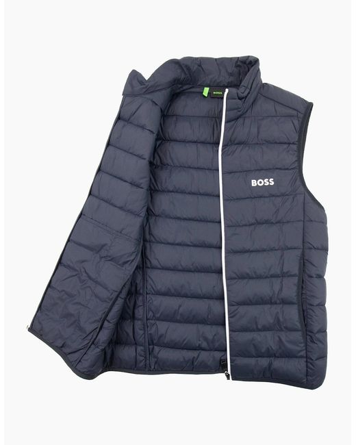 Boss Blue V Thor Logo Detail Water Repellent Gilet 402 for men