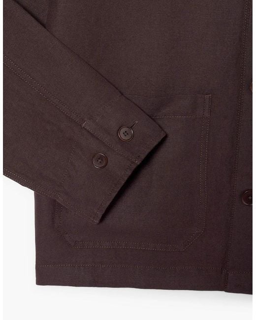 Lacoste Brown Ch1841 Linen Blend Overshirt for men