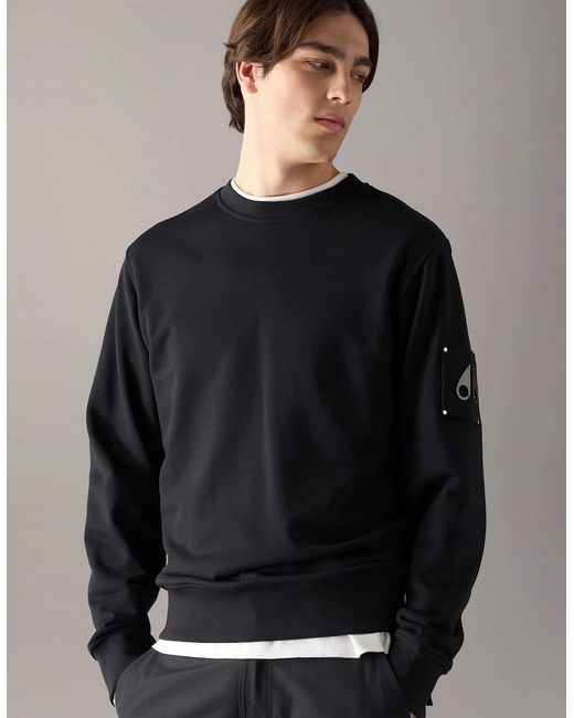 Moose Knuckles Black Hartsfield Crew Sweatshirt for men