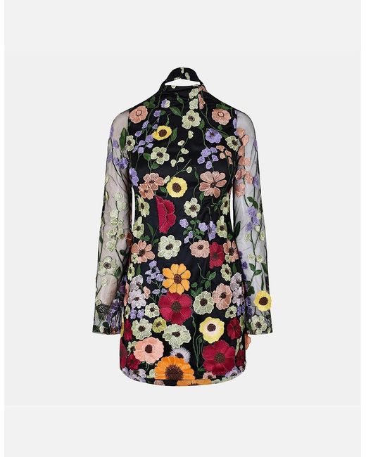 Amy Lynn White Floral High Neck Mini Shift Dress