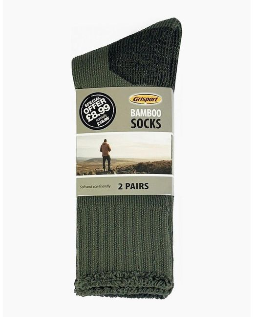 Grisport Green Bamboo 2 Pack Socks for men