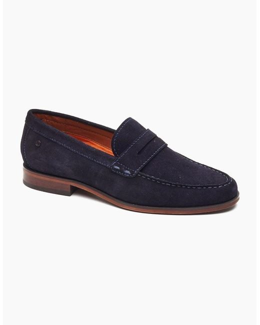 Base London Blue London Slate Loafer Shoes for men