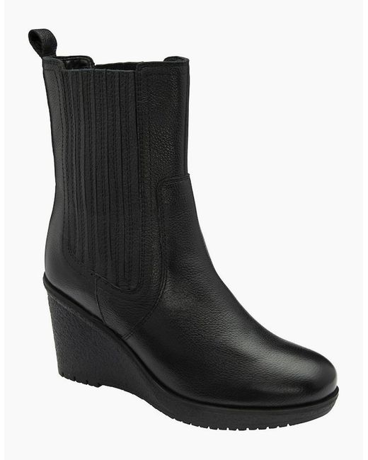 Ravel Black Calvay Wedge Heeled Ankle Boots