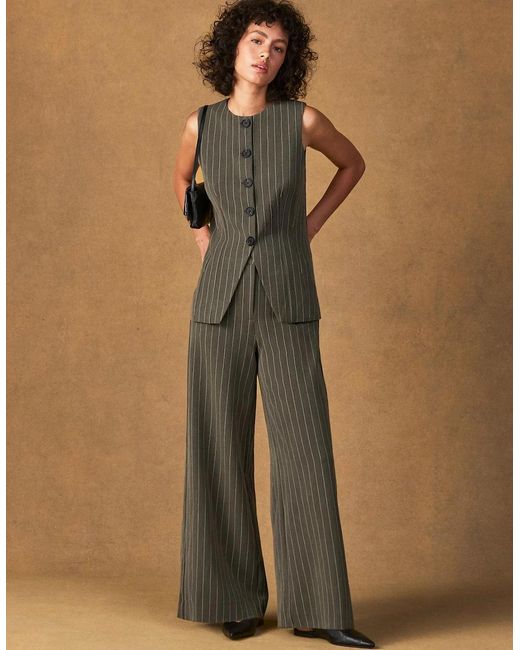 Ro&zo Green Pinstripe Tailored Trouser