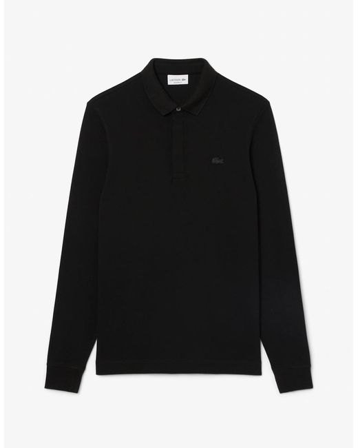 Lacoste Black Long Sleeve Polo for men