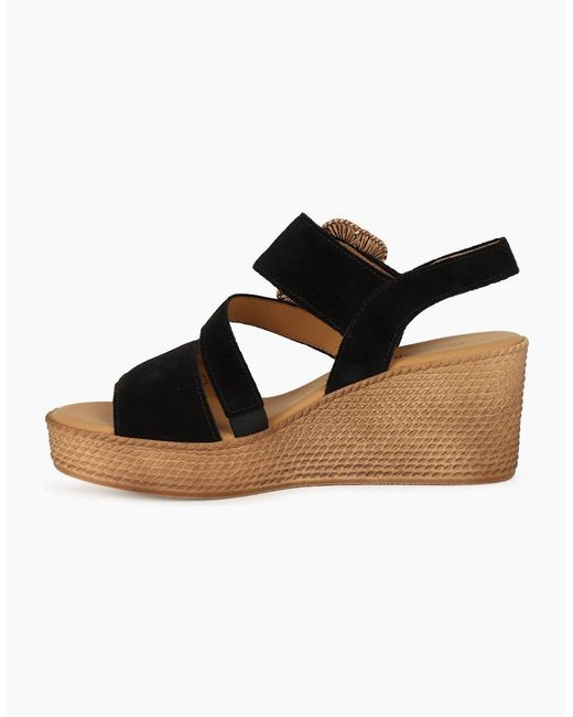 Gabor Black Embrace Wedge Sandal
