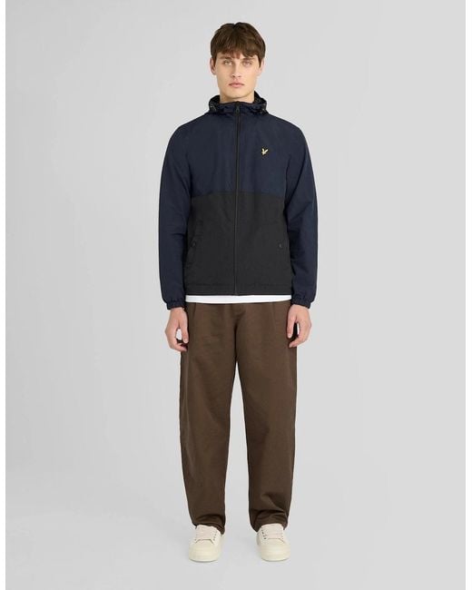 Lyle & Scott Blue Colour Block Water Resistant Jacket for men