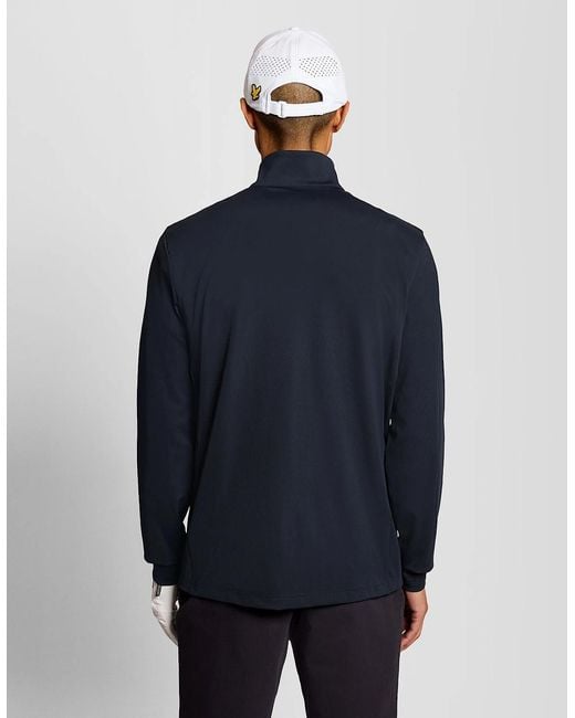 Lyle & Scott Blue Performance 1/4 Zip Midlayer for men