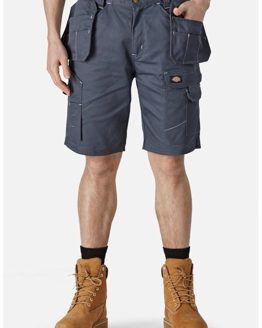 Dickies Blue Redhawk Pro Work Polyester Work Shorts for men