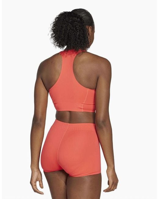 Adidas Red Adizero Halter Neck Sleeveless Muscle Tank