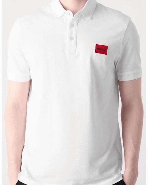 Boss White Hugo Deroso222 Slim Fit Polo Shirt for men