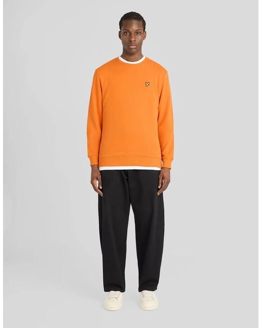 Lyle & Scott Orange Cotton Crew Neck Sweatshirt for men