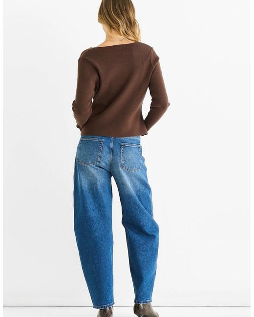 Gini London Blue Chocolate Button Wrap Compact Knit Cardigan