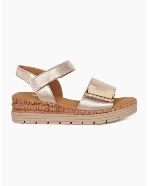 Gabor Brown Shout Wedge Heel Sandals