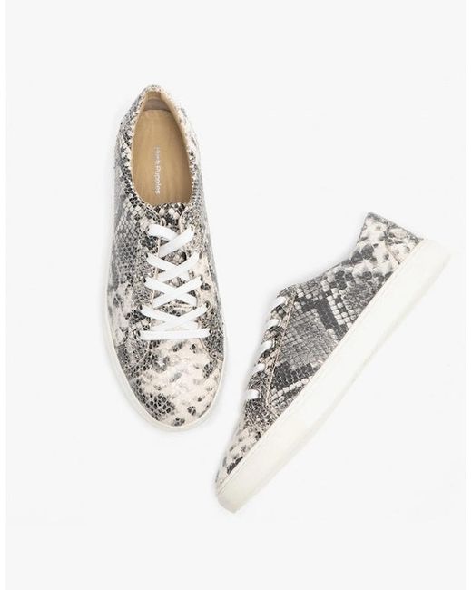 Hush Puppies White Tessa Leather Casual Trainers Python