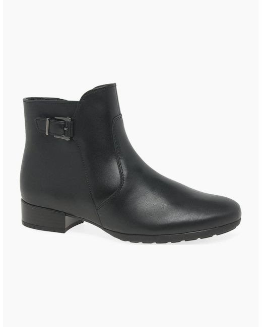 Gabor Black Bolan Ankle Boots