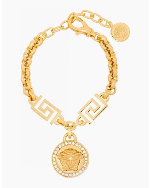 Versace Metallic Medusa Charm Rolo Chain Bracelet for men