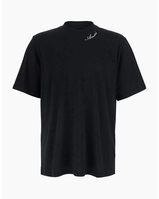 Amiri Black Script Embroidered T-Shirt for men