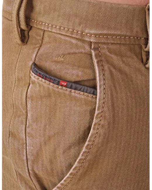 DIESEL Brown Slim Chino 0848Q Chino Trousers Sweat Slim Fit Stretch Casual Pants for men