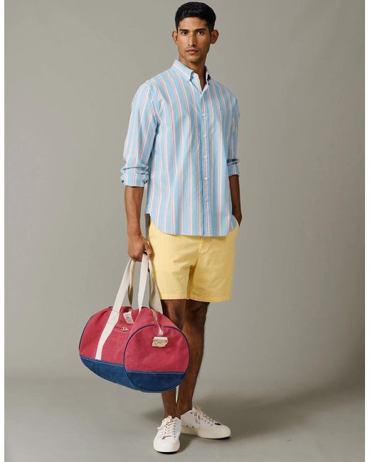 aubi Blue Walesby Lightweight Relaxed Oxford Shirt for men