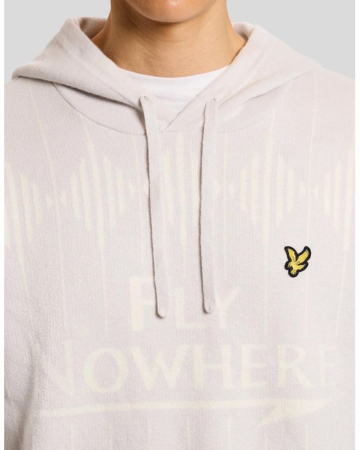 Lyle & Scott White Cashmere Blend Hoodie for men
