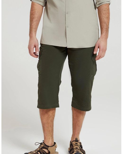 Mountain Warehouse Green Explore 3/4 Shorts for men