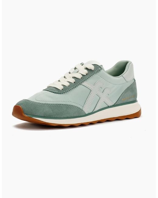 Fitflop Green Retro-Q X Pantone Suede Trainers