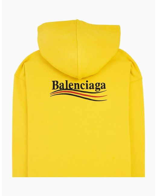 Balenciaga Yellow Political Campaign Embroidery Hoodie for men