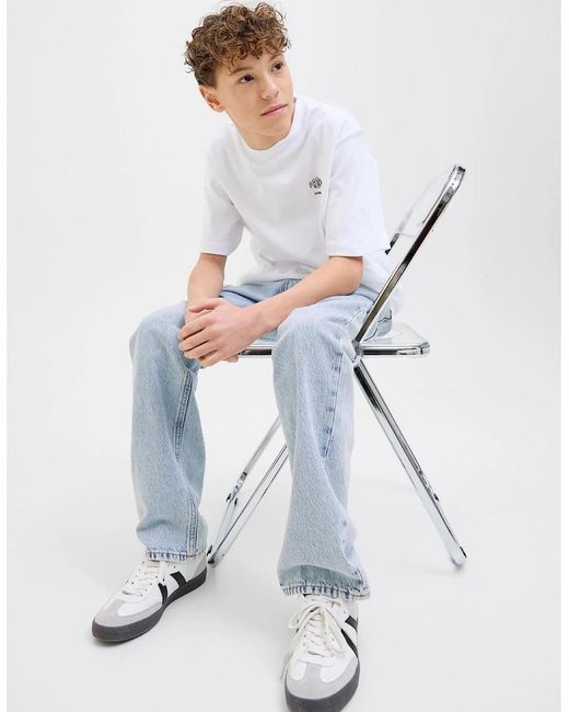 Jack & Jones Blue Chris Wide Leg Relaxed Fit Jeans