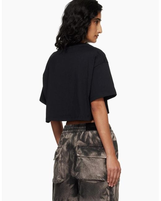 Amiri Black Embroidered Ma Cropped Tee
