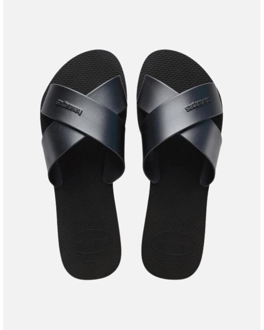 Havaianas Black Aqua Metallic Sandals