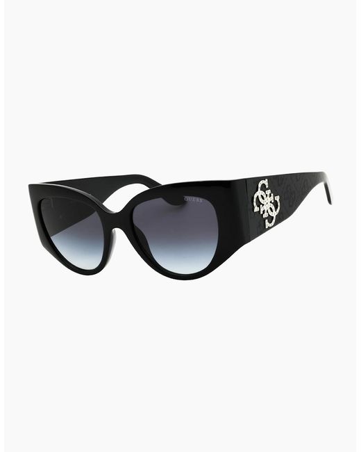 Guess Black Shiny Oval Sunglasses