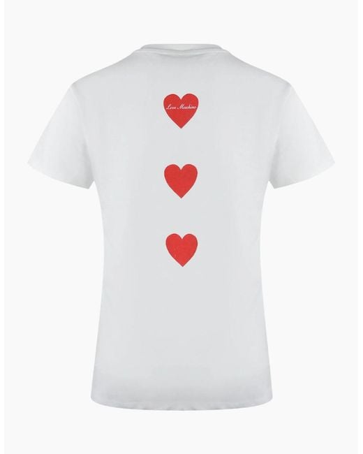 Love Moschino White Heart Logo T-Shirt