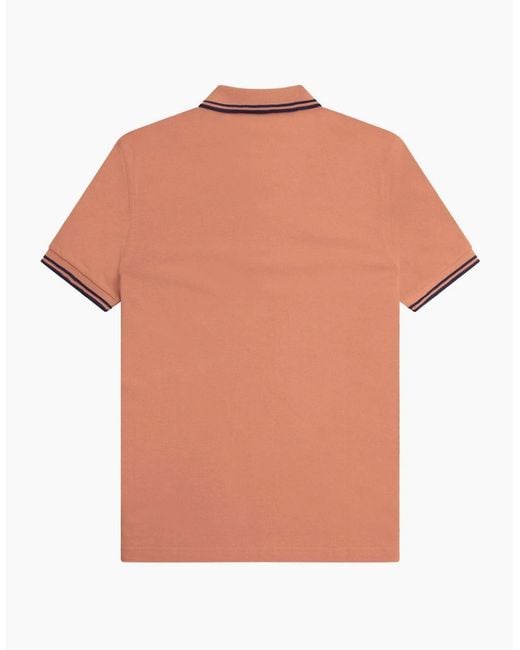 Fred Perry Orange Twin Tipped Light Rust Polo Shirt for men