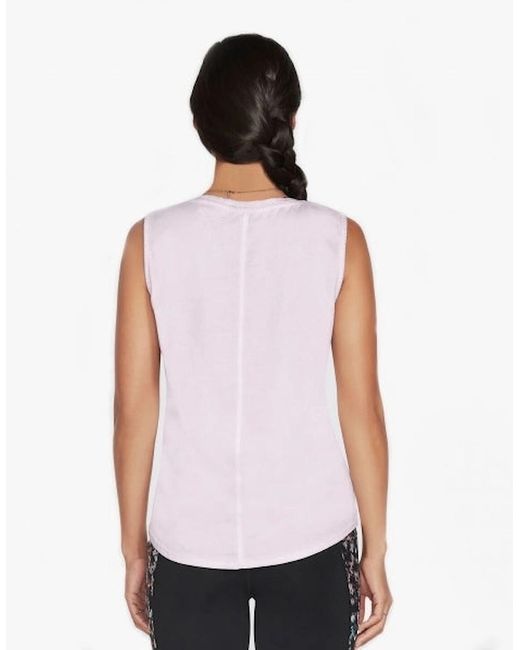 Skechers White W1Tt128/Prlv Diamond Wash Hatha V-Neck Tank Orchid Hush