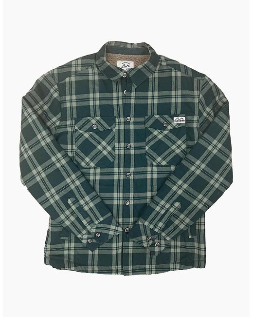 Bleubird Green Sequoia Checked Button Up Overshirt for men