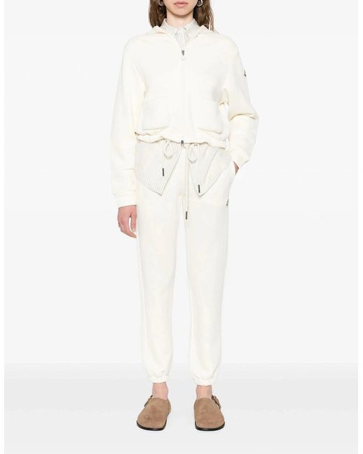 Moncler White Archive Logo Joggers
