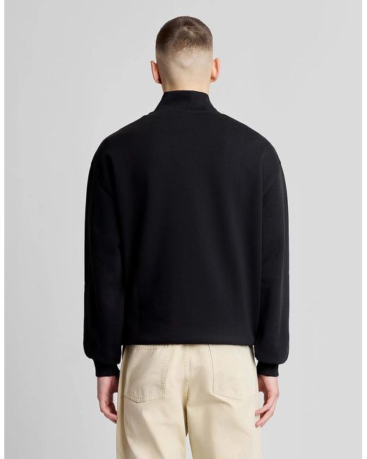 Lyle & Scott Black Heavyweight Script 1/4 Zip Sweatshirt for men