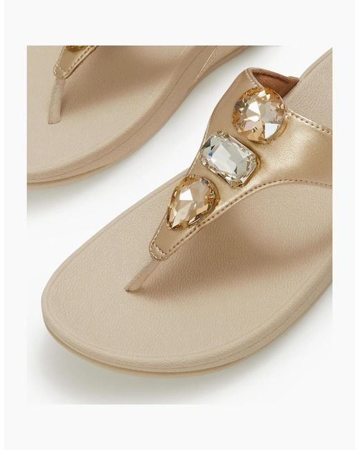 Fitflop White Lulu Ultra-Jewel Metallic Toe-Post Sandals
